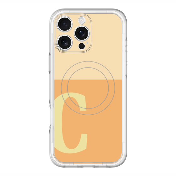 スリムプロテクションプレミアムケース with MagSafe［ オリジナル - initial two tone - C orange ］