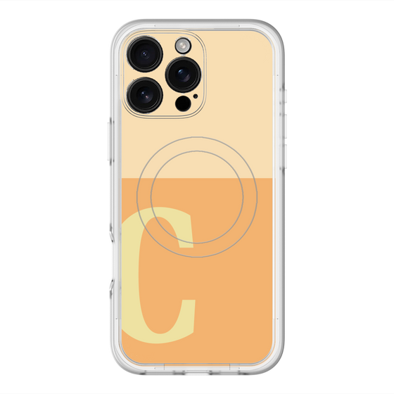 スリムプロテクションプレミアムケース with MagSafe［ オリジナル - initial two tone - C orange ］