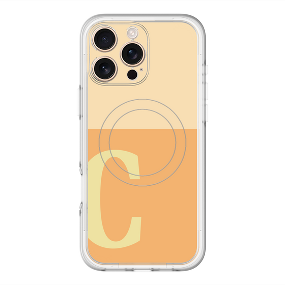 スリムプロテクションプレミアムケース with MagSafe［ オリジナル - initial two tone - C orange ］
