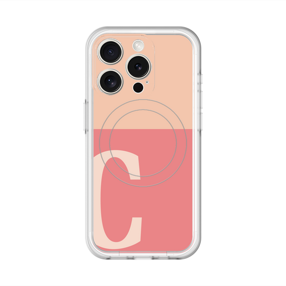 スリムプロテクションプレミアムケース with MagSafe［ オリジナル - initial two tone - C pink ］