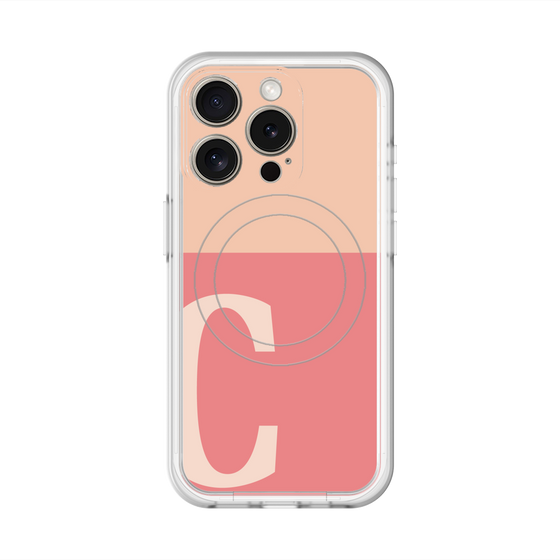 スリムプロテクションプレミアムケース with MagSafe［ オリジナル - initial two tone - C pink ］