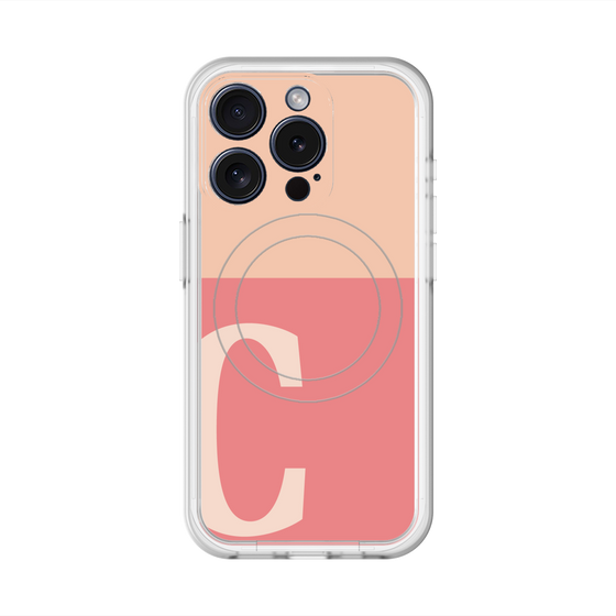スリムプロテクションプレミアムケース with MagSafe［ オリジナル - initial two tone - C pink ］