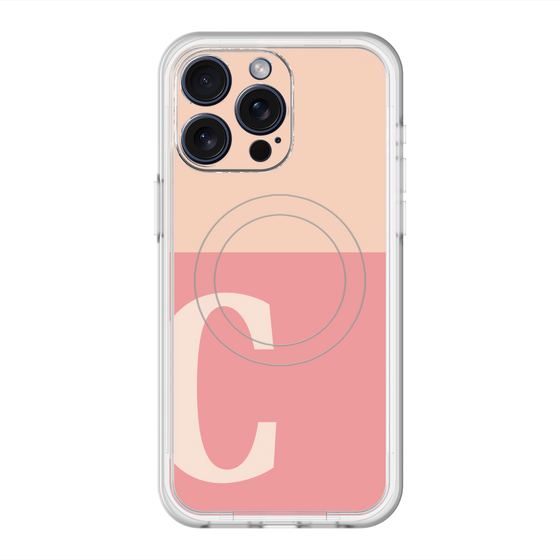 スリムプロテクションプレミアムケース with MagSafe［ オリジナル - initial two tone - C pink ］