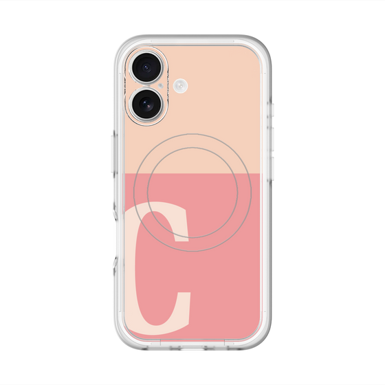 スリムプロテクションプレミアムケース with MagSafe［ オリジナル - initial two tone - C pink ］