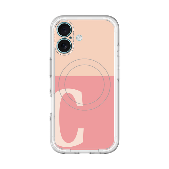 スリムプロテクションプレミアムケース with MagSafe［ オリジナル - initial two tone - C pink ］