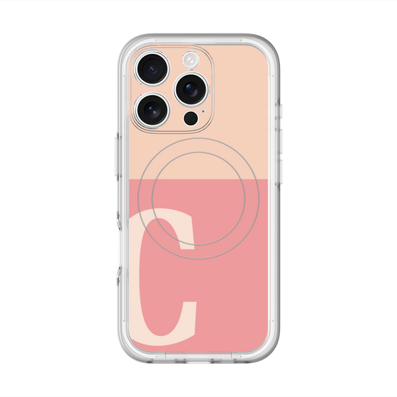 スリムプロテクションプレミアムケース with MagSafe［ オリジナル - initial two tone - C pink ］