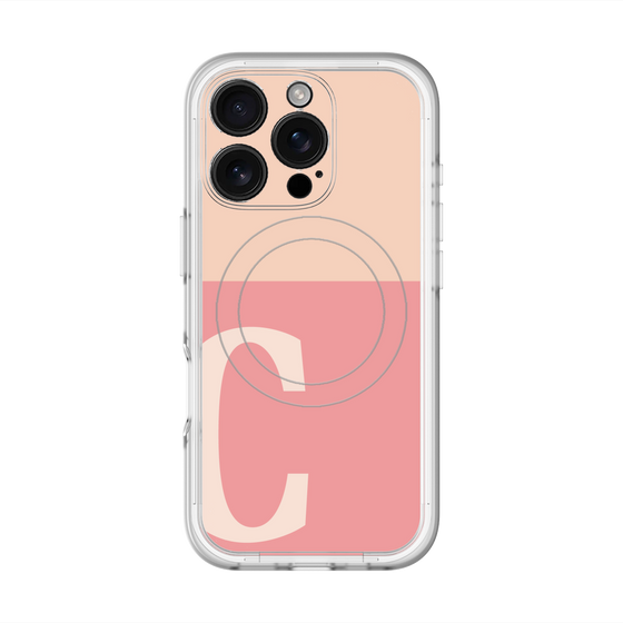 スリムプロテクションプレミアムケース with MagSafe［ オリジナル - initial two tone - C pink ］