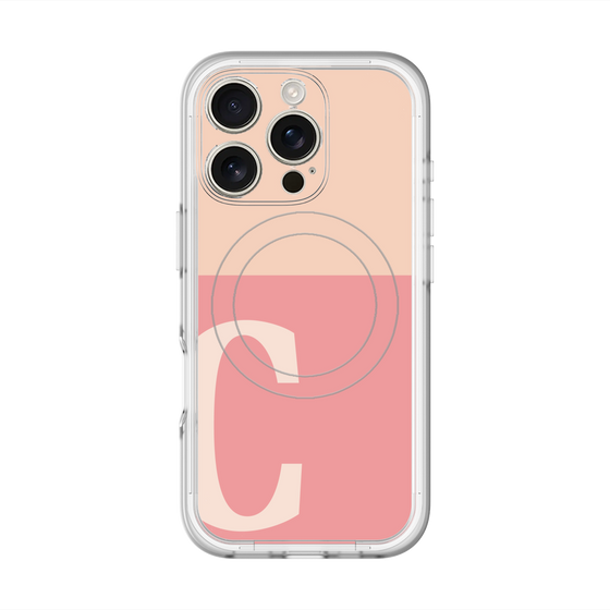スリムプロテクションプレミアムケース with MagSafe［ オリジナル - initial two tone - C pink ］