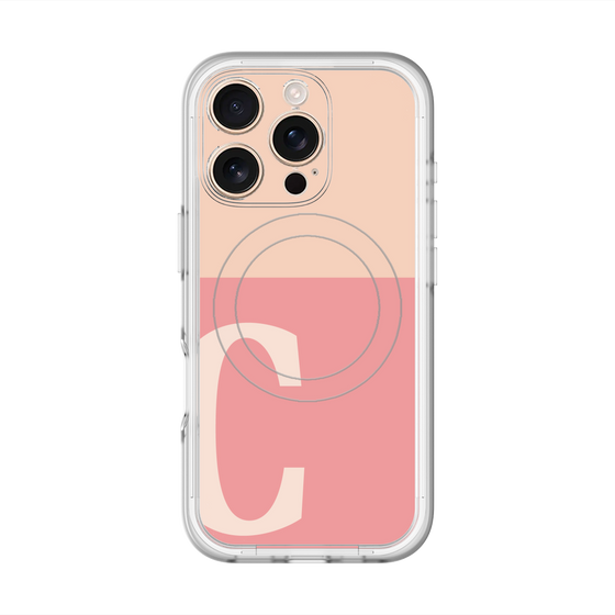 スリムプロテクションプレミアムケース with MagSafe［ オリジナル - initial two tone - C pink ］
