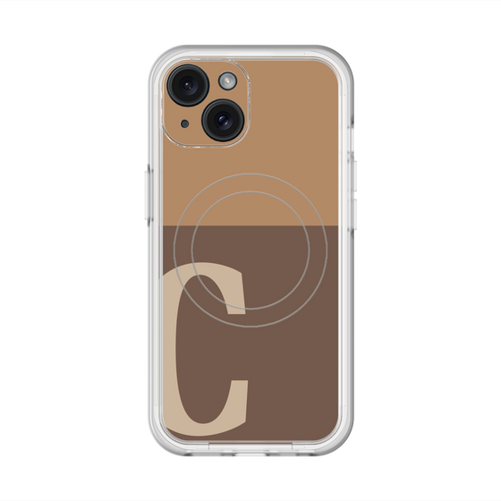 スリムプロテクションプレミアムケース with MagSafe［ オリジナル - initial two tone - C brown ］