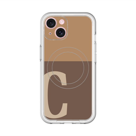 スリムプロテクションプレミアムケース with MagSafe［ オリジナル - initial two tone - C brown ］