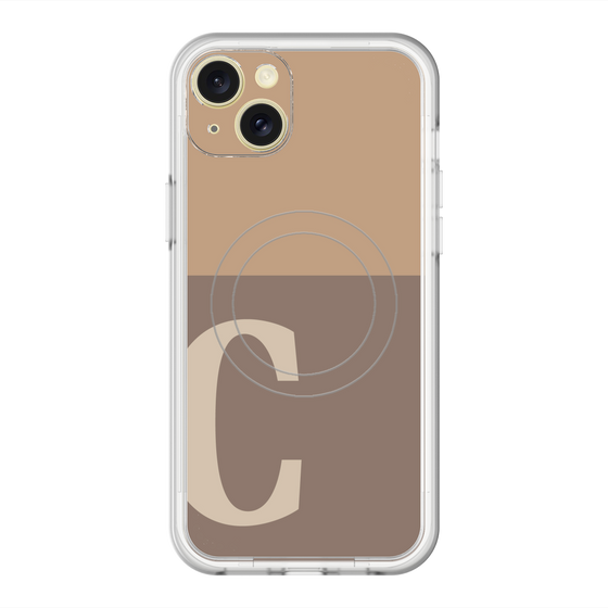 スリムプロテクションプレミアムケース with MagSafe［ オリジナル - initial two tone - C brown ］