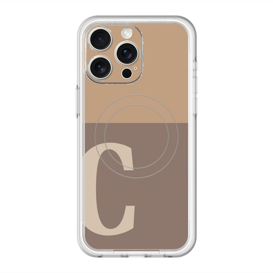 スリムプロテクションプレミアムケース with MagSafe［ オリジナル - initial two tone - C brown ］