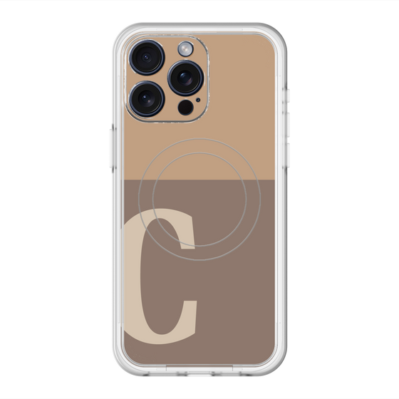 スリムプロテクションプレミアムケース with MagSafe［ オリジナル - initial two tone - C brown ］