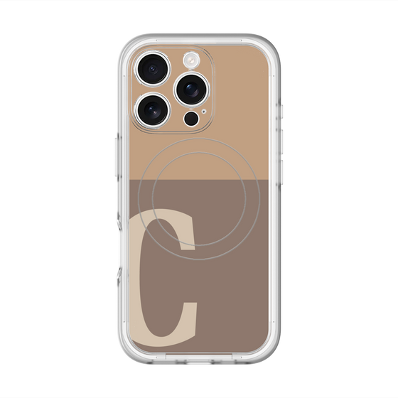 スリムプロテクションプレミアムケース with MagSafe［ オリジナル - initial two tone - C brown ］