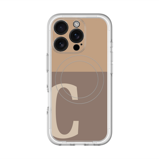 スリムプロテクションプレミアムケース with MagSafe［ オリジナル - initial two tone - C brown ］