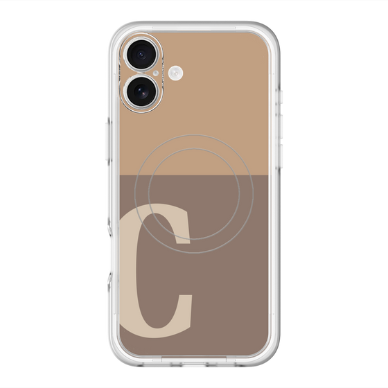 スリムプロテクションプレミアムケース with MagSafe［ オリジナル - initial two tone - C brown ］