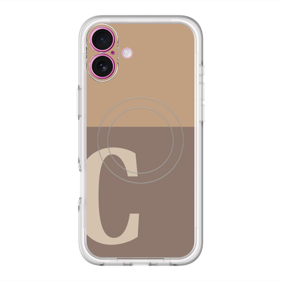 スリムプロテクションプレミアムケース with MagSafe［ オリジナル - initial two tone - C brown ］
