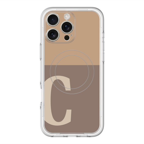 スリムプロテクションプレミアムケース with MagSafe［ オリジナル - initial two tone - C brown ］