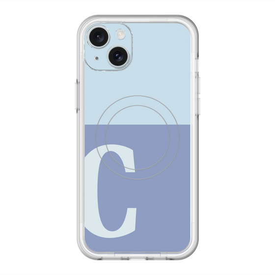 スリムプロテクションプレミアムケース with MagSafe［ オリジナル - initial two tone - C blue ］