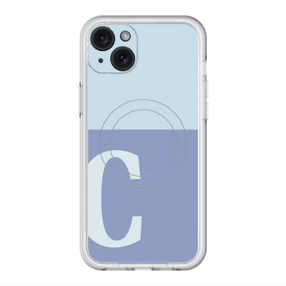 スリムプロテクションプレミアムケース with MagSafe［ オリジナル - initial two tone - C blue ］