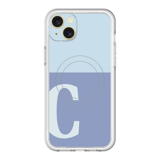 スリムプロテクションプレミアムケース with MagSafe［ オリジナル - initial two tone - C blue ］