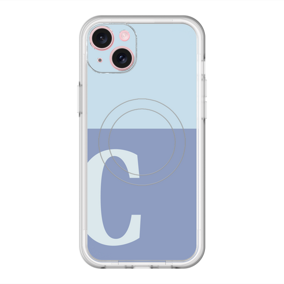 スリムプロテクションプレミアムケース with MagSafe［ オリジナル - initial two tone - C blue ］