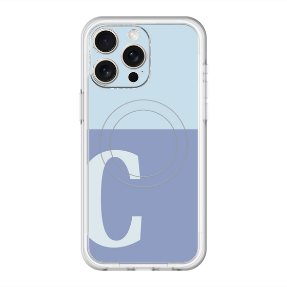 スリムプロテクションプレミアムケース with MagSafe［ オリジナル - initial two tone - C blue ］
