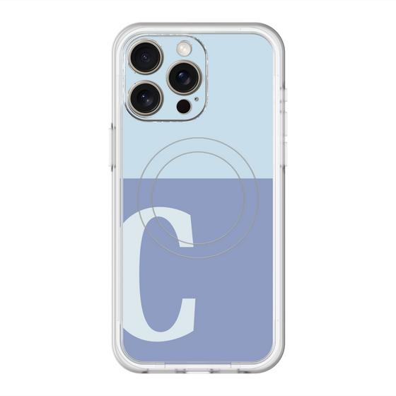 スリムプロテクションプレミアムケース with MagSafe［ オリジナル - initial two tone - C blue ］