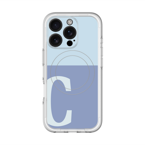 スリムプロテクションプレミアムケース with MagSafe［ オリジナル - initial two tone - C blue ］
