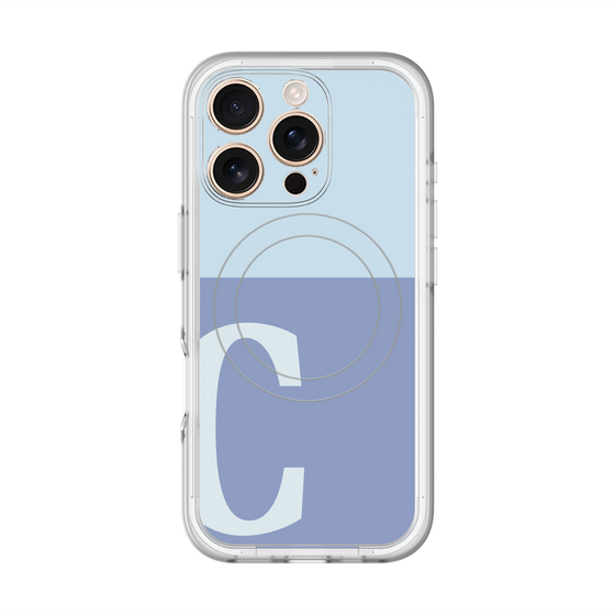スリムプロテクションプレミアムケース with MagSafe［ オリジナル - initial two tone - C blue ］