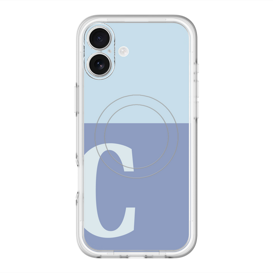 スリムプロテクションプレミアムケース with MagSafe［ オリジナル - initial two tone - C blue ］