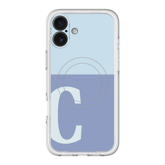 スリムプロテクションプレミアムケース with MagSafe［ オリジナル - initial two tone - C blue ］