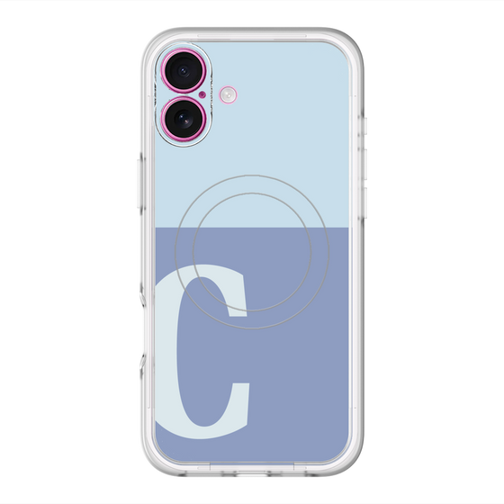 スリムプロテクションプレミアムケース with MagSafe［ オリジナル - initial two tone - C blue ］