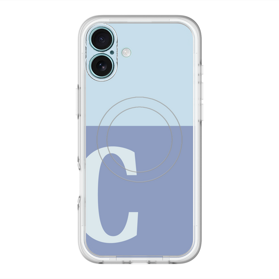 スリムプロテクションプレミアムケース with MagSafe［ オリジナル - initial two tone - C blue ］
