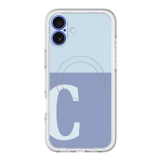 スリムプロテクションプレミアムケース with MagSafe［ オリジナル - initial two tone - C blue ］
