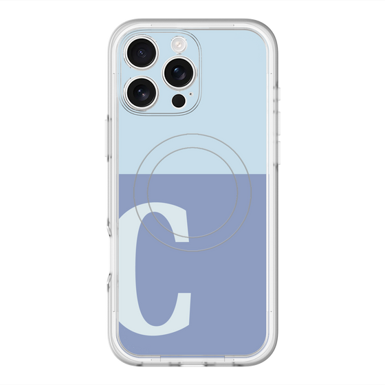 スリムプロテクションプレミアムケース with MagSafe［ オリジナル - initial two tone - C blue ］