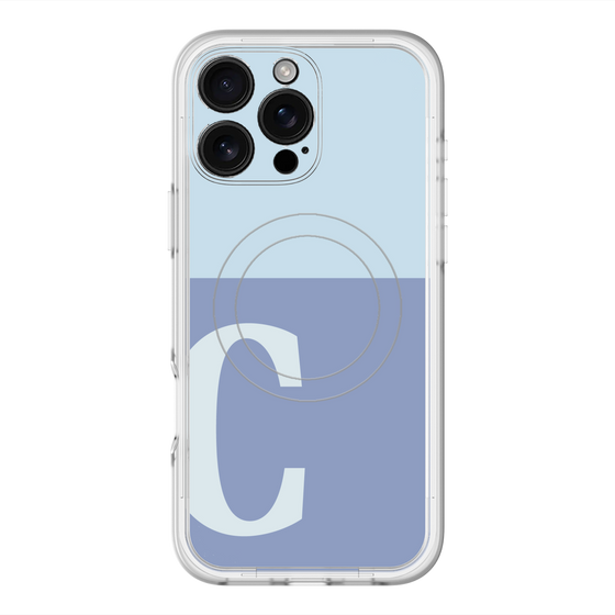 スリムプロテクションプレミアムケース with MagSafe［ オリジナル - initial two tone - C blue ］
