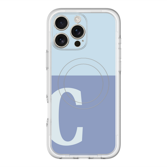 スリムプロテクションプレミアムケース with MagSafe［ オリジナル - initial two tone - C blue ］