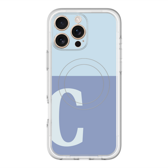 スリムプロテクションプレミアムケース with MagSafe［ オリジナル - initial two tone - C blue ］