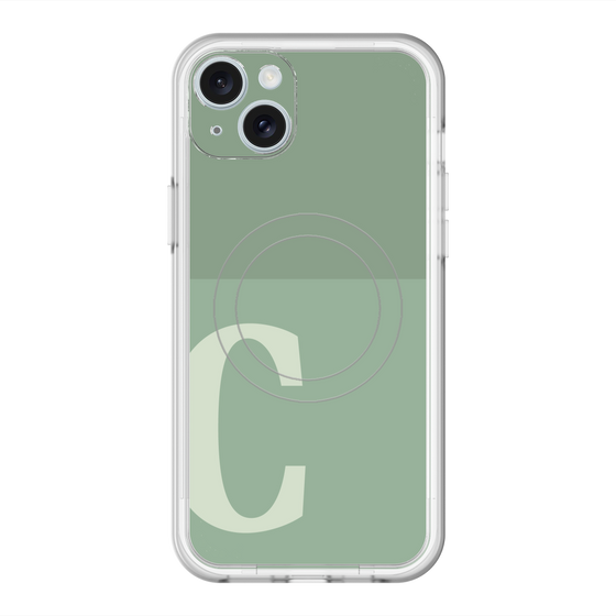 スリムプロテクションプレミアムケース with MagSafe［ オリジナル - initial two tone - C green ］