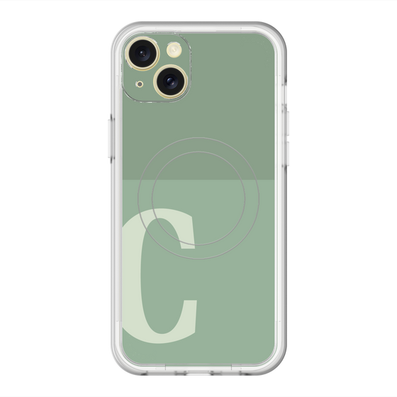 スリムプロテクションプレミアムケース with MagSafe［ オリジナル - initial two tone - C green ］