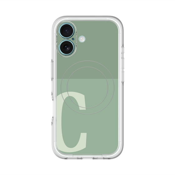 スリムプロテクションプレミアムケース with MagSafe［ オリジナル - initial two tone - C green ］
