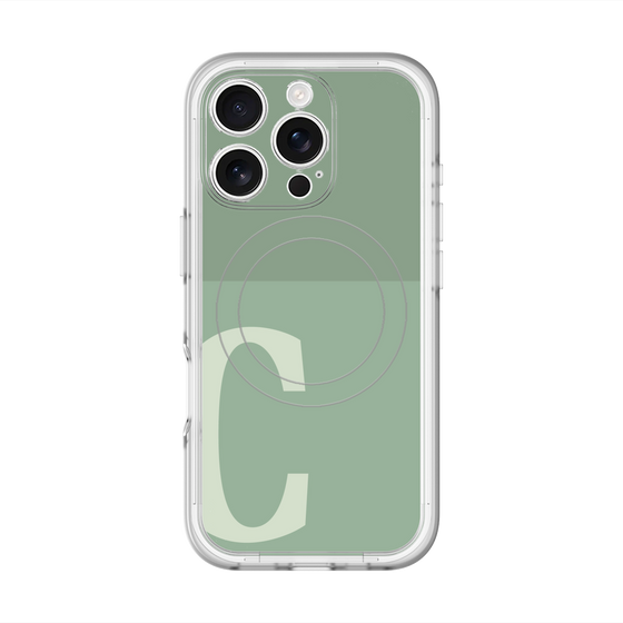 スリムプロテクションプレミアムケース with MagSafe［ オリジナル - initial two tone - C green ］