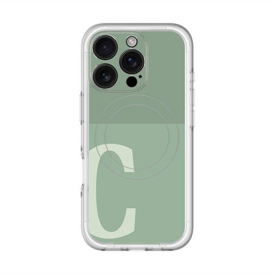 スリムプロテクションプレミアムケース with MagSafe［ オリジナル - initial two tone - C green ］
