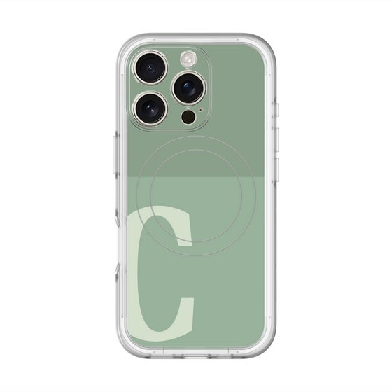 スリムプロテクションプレミアムケース with MagSafe［ オリジナル - initial two tone - C green ］