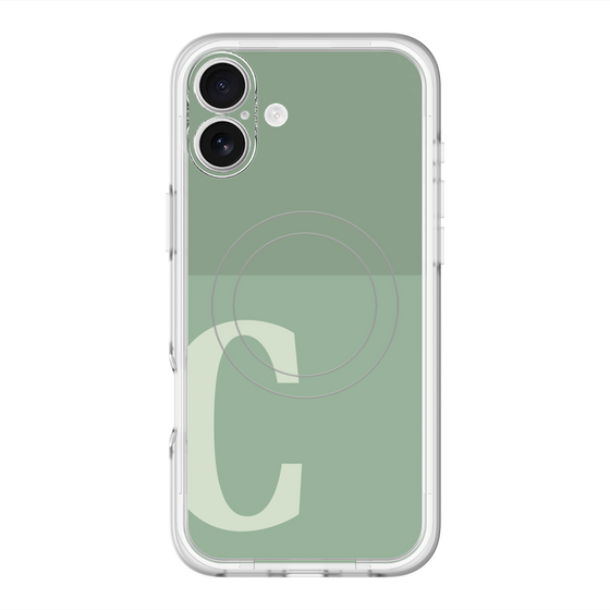 スリムプロテクションプレミアムケース with MagSafe［ オリジナル - initial two tone - C green ］
