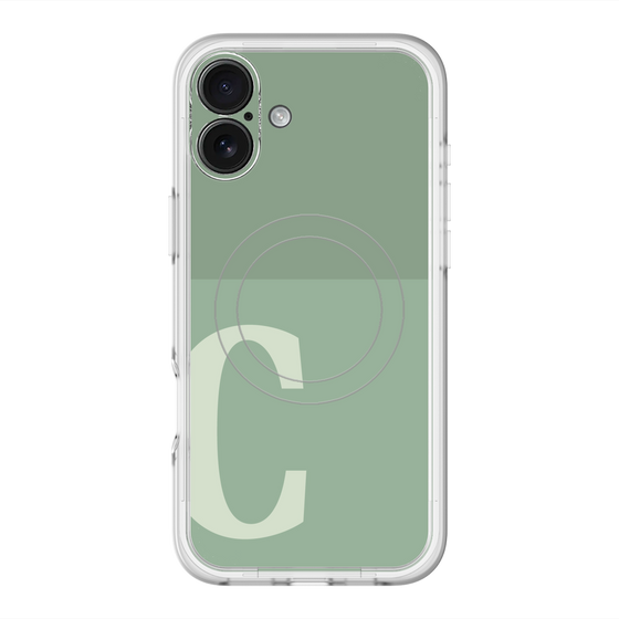 スリムプロテクションプレミアムケース with MagSafe［ オリジナル - initial two tone - C green ］