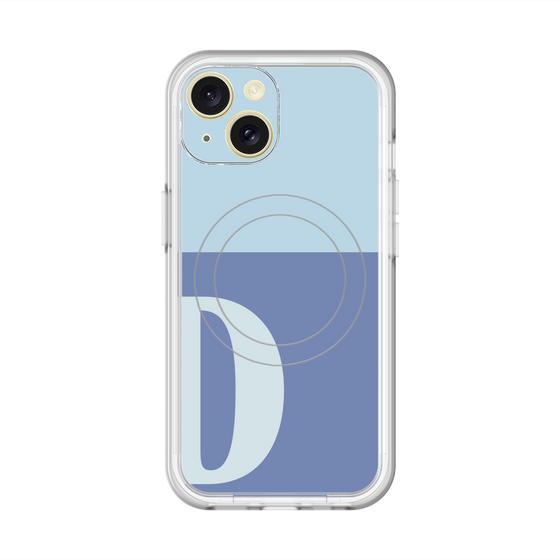 スリムプロテクションプレミアムケース with MagSafe［ オリジナル - initial two tone - D blue ］