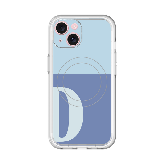 スリムプロテクションプレミアムケース with MagSafe［ オリジナル - initial two tone - D blue ］
